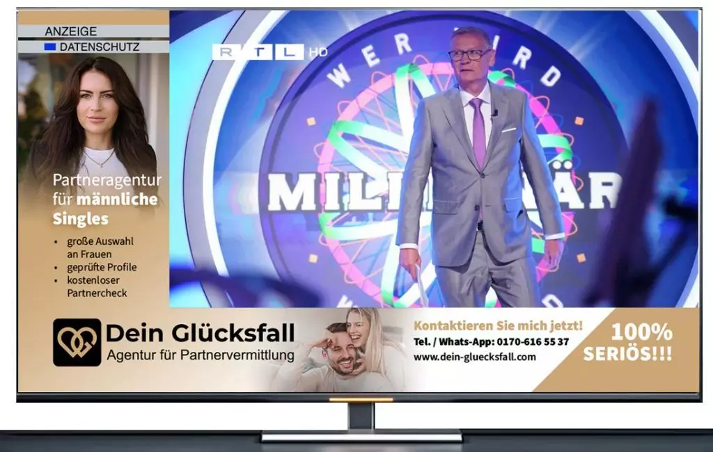 Partnervermittlung "Dein Glücksfall" TV Werbung
